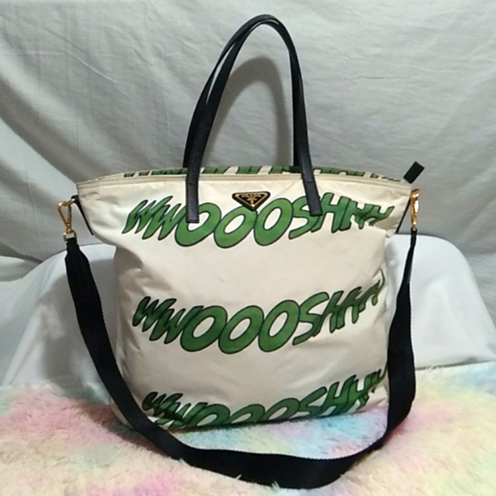(#2) VERY RARE!! Auth Prada WWOOOSHHH Nylon/Leather Bag Gently Used